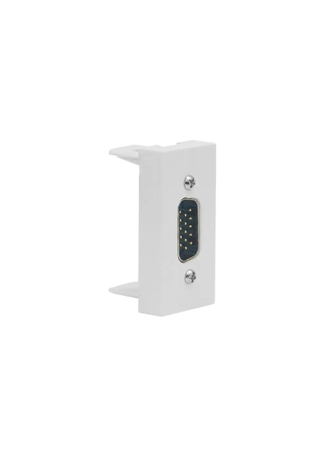 Elitco Elitco - 15 Pins VGA Male Type Socket Module, Soldering Connection Fast and Easy Installation, Wall Face Plate White 