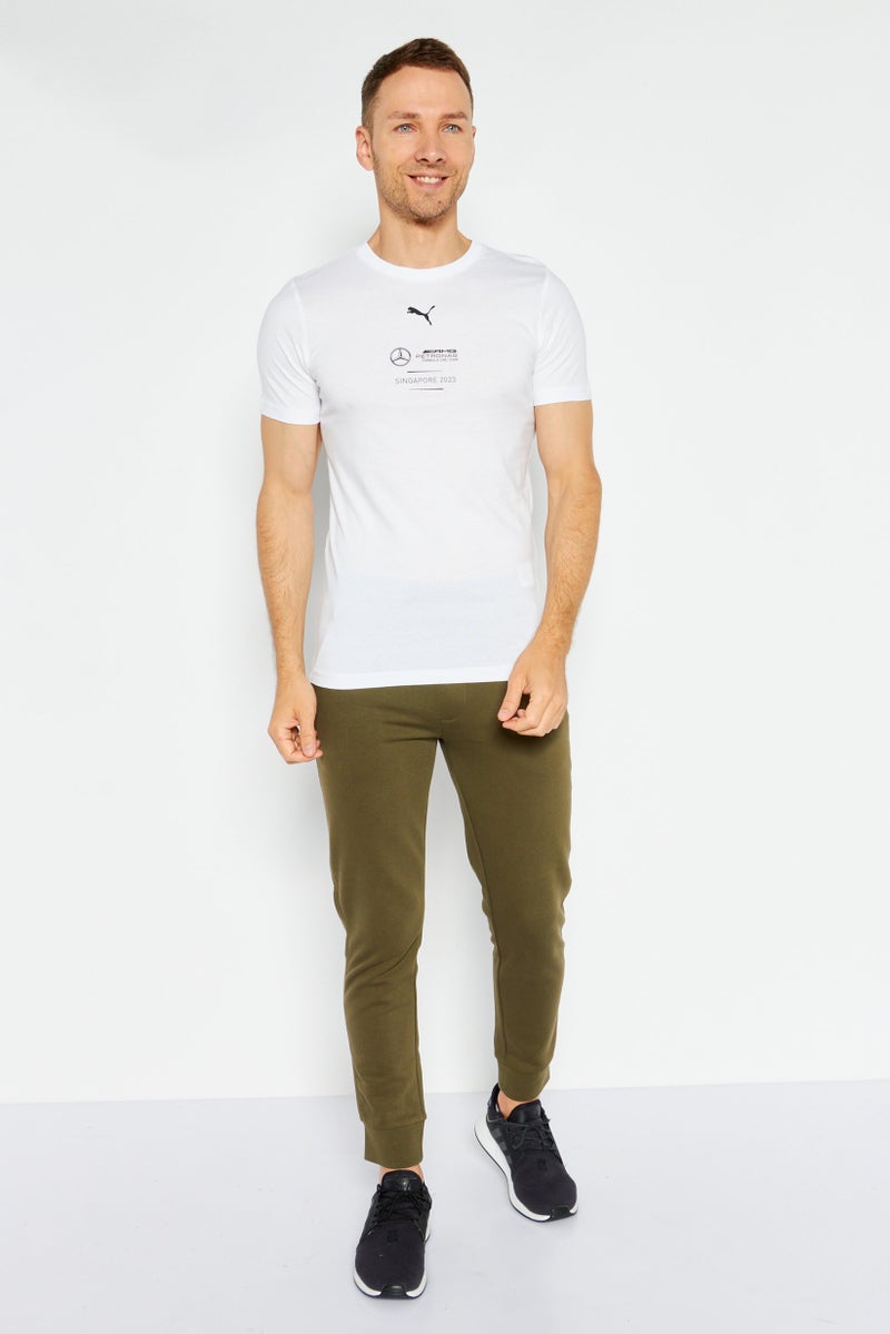 PUMA تي شيرت رياضي قصير الأكمام للرجال من بومة × مرسيدس AMG، أبيض - Image 4