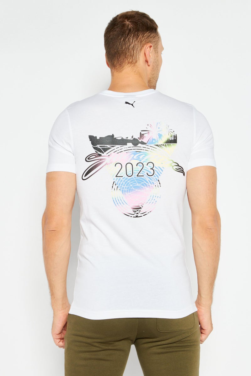 PUMA تي شيرت رياضي قصير الأكمام للرجال من بومة × مرسيدس AMG، أبيض - Image 2