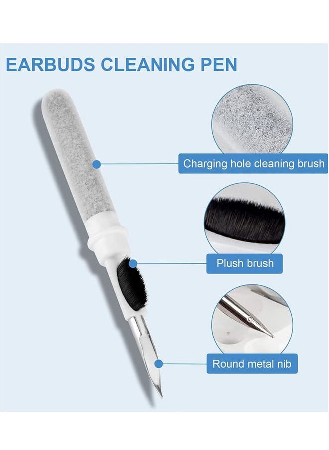 HuHa - Bluetooth Earbuds Cleaning Pen,3 in 1 Earphones Cleaner 360°Earbuds Cleaning Pen Kit, Multifunctional Portable Cleaning Dust Removal Brush Pen for Phone PC Laptop Air-pods Camera Lens - Image 1