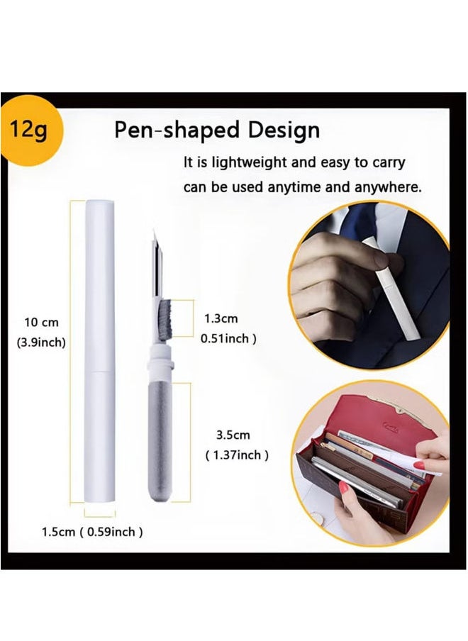 HuHa - Bluetooth Earbuds Cleaning Pen,3 in 1 Earphones Cleaner 360°Earbuds Cleaning Pen Kit, Multifunctional Portable Cleaning Dust Removal Brush Pen for Phone PC Laptop Air-pods Camera Lens - Image 1