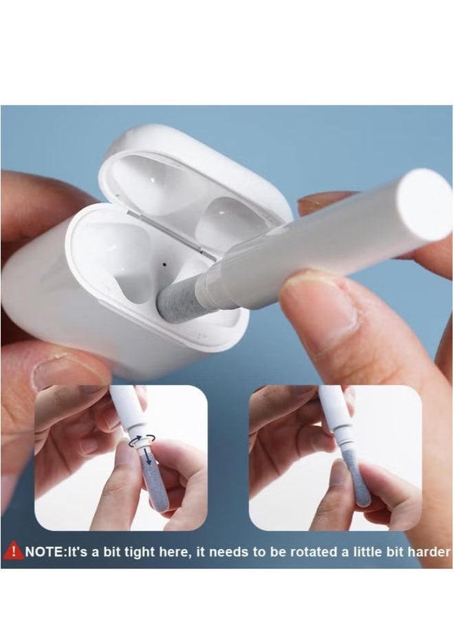 HuHa - Bluetooth Earbuds Cleaning Pen,3 in 1 Earphones Cleaner 360°Earbuds Cleaning Pen Kit, Multifunctional Portable Cleaning Dust Removal Brush Pen for Phone PC Laptop Air-pods Camera Lens - Image 1