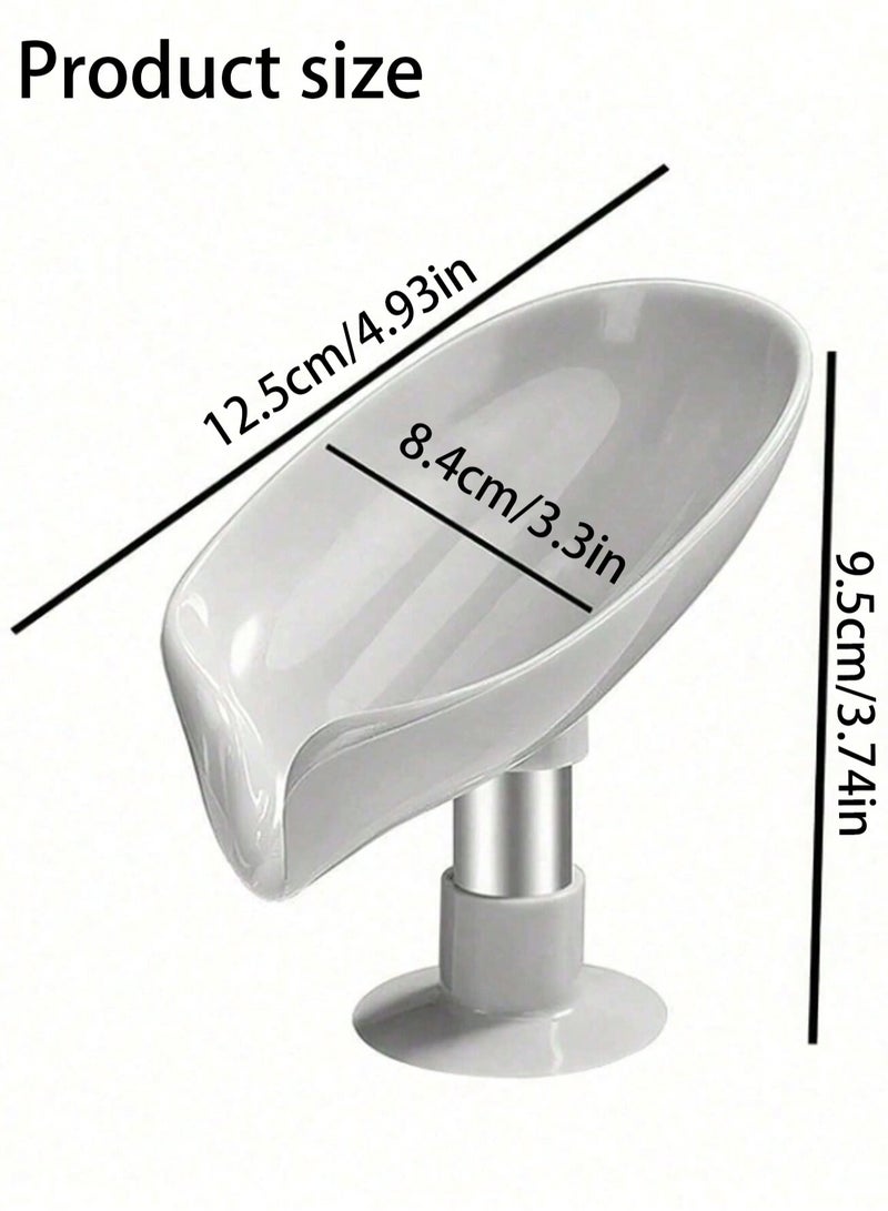 2 قطعة من الصابون مربع ( رمادي + أخضر ) ، حامل الصابون مصاصة ، الجدار شنقا غير المثقاب الإبداعية رف الصرف الصحي لا تراكم المياه ، التخزين المنزلية ، ورقة على شكل صحن الصابون مع أنابيب الصرف الصحي ، والصابون حامل صينية حمام التبعي ، والصابون الحاويات ، حمام التخزين والتشطيب - Image 3
