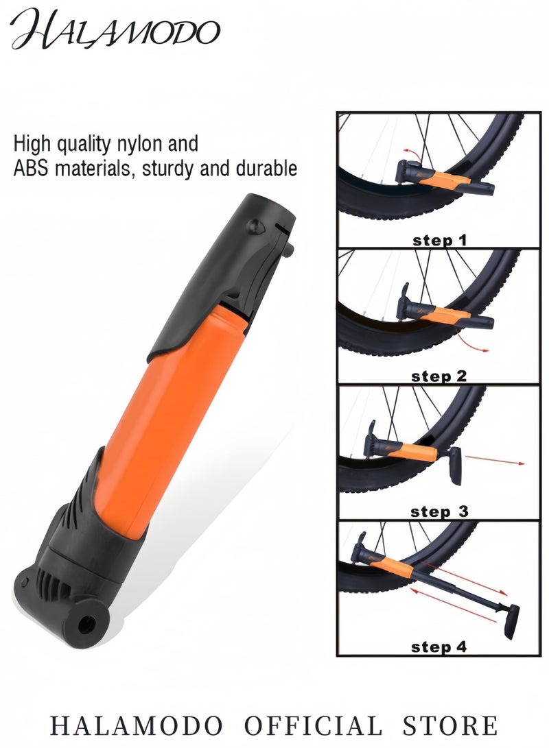 Mini Portable Bike Pump Set Compact Hand-held Inflator High-Pressure Biking Mountain Bicycle Tire Air Pump Bike Accessories for Women & Men - Image 3