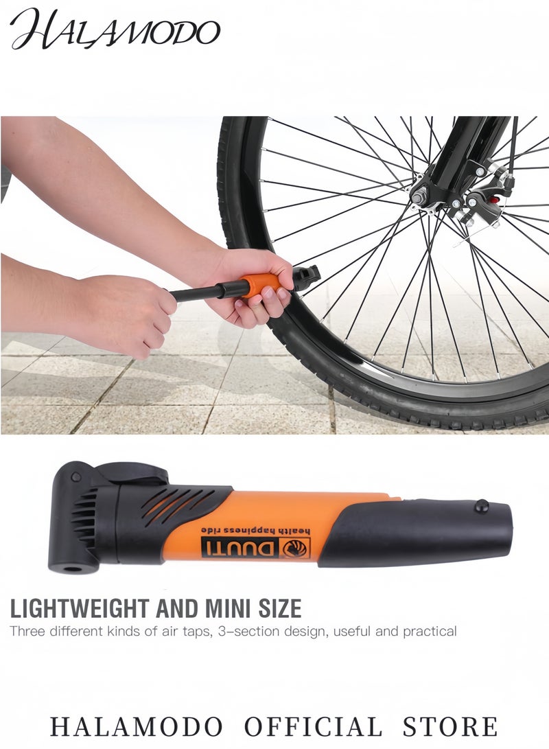 Mini Portable Bike Pump Set Compact Hand-held Inflator High-Pressure Biking Mountain Bicycle Tire Air Pump Bike Accessories for Women & Men - Image 5