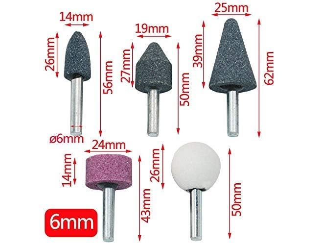Veltrix - 10Pcs/Set Shank 6mm/3mm Mounted Stone Grinding Head Abrasive Drill Rotary Tools Cutting Grinding Head Set For Polishing Machine - Image 3