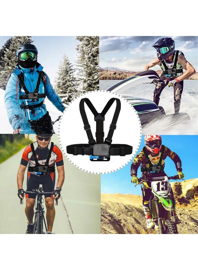 MiPremium Chest Harness Chesty Mount & Head Strap for GoPro Hero 11 10 9 8 Max Go Pro Hero 7 6 5 3 4 Session Black Silver Fusion DJI Osmo AKASO Accessories Kit for Action Cameras - Image 4