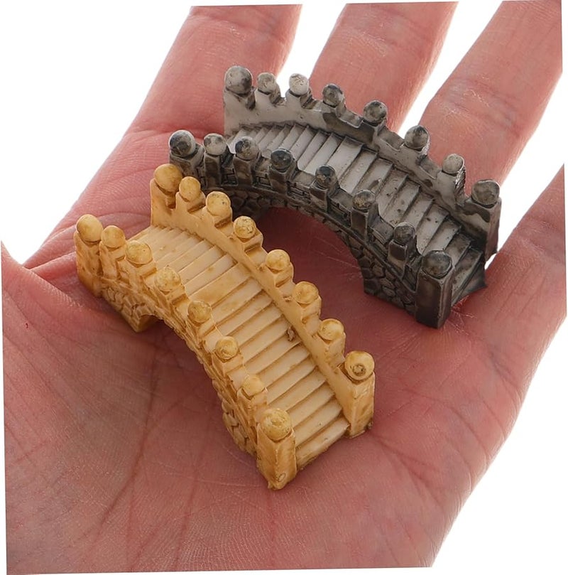 توتوريتي 2 قطعة جسر مقوس مصغر من الراتنج لتزيين حدائق الجنيات وتراريوم DIY - Image 5