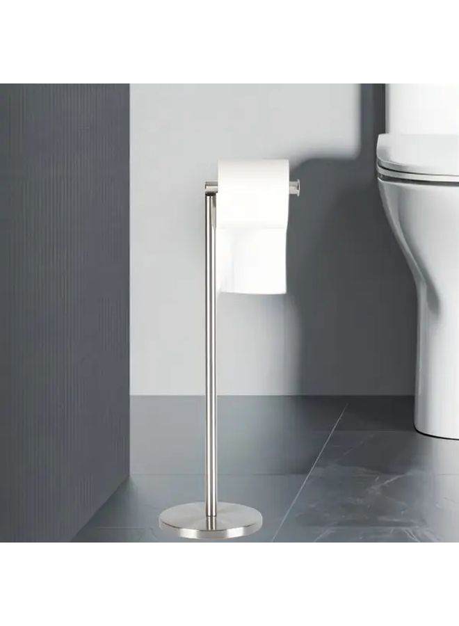 Stainless Steel Toilet Paper Holder With Thickened Base Brushed Finish Foldable Self Adhesive No Drill Mounting 1 Pack Model DB1 GR 24008 SN Vertical Bathroom Kitchen Organizer Storage - Image 4