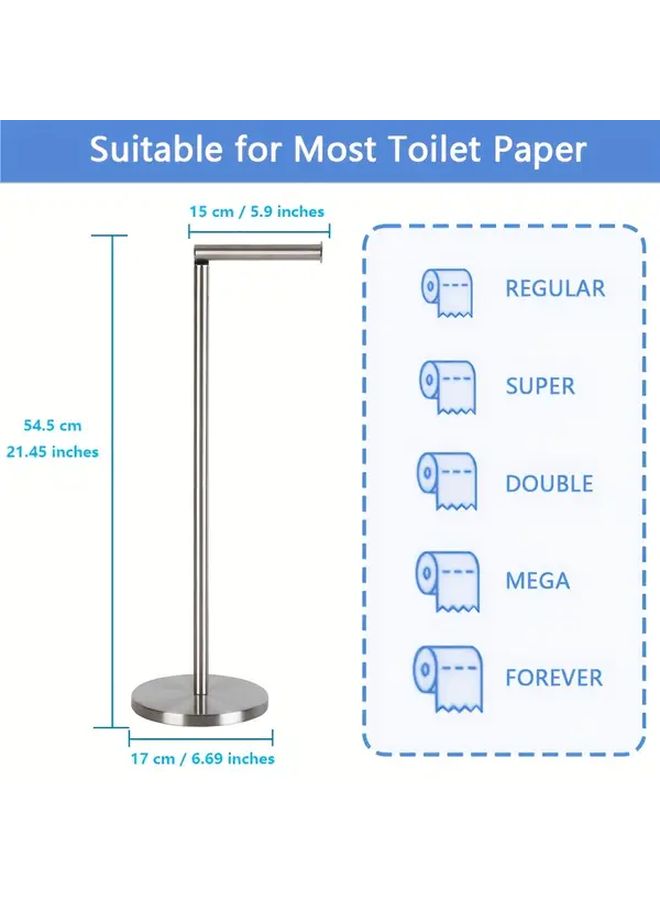 Stainless Steel Toilet Paper Holder With Thickened Base Brushed Finish Foldable Self Adhesive No Drill Mounting 1 Pack Model DB1 GR 24008 SN Vertical Bathroom Kitchen Organizer Storage - Image 3