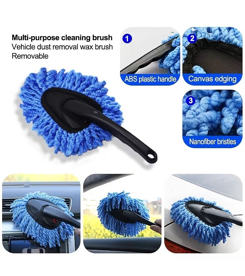 11 قطعة مجموعة تنظيف السيارات للزجاج والعجلات والداخلية والخارجية مع قطعة تلميع - Image 4