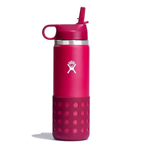 Hydro Flask 20 Oz Kids Wide Mouth Straw Cap And Boot Peony - Image 1