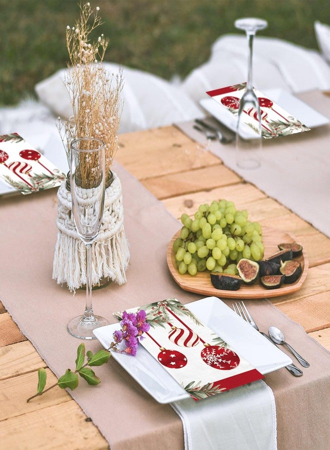 TAJWE 100 Count Christmas Disposable Napkins Ornament Xmas Paper Cocktail Napkins Winter Holiday Decorative Lunch Dinner Guest Hand Towels for Kitchen Bathroom Party Supplies 4.3x7.8 - Image 4