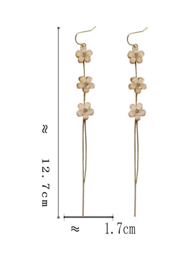 NIBEMINENT Handmade Simple Long Flower Tassel Aesthetic Earrings - Image 2
