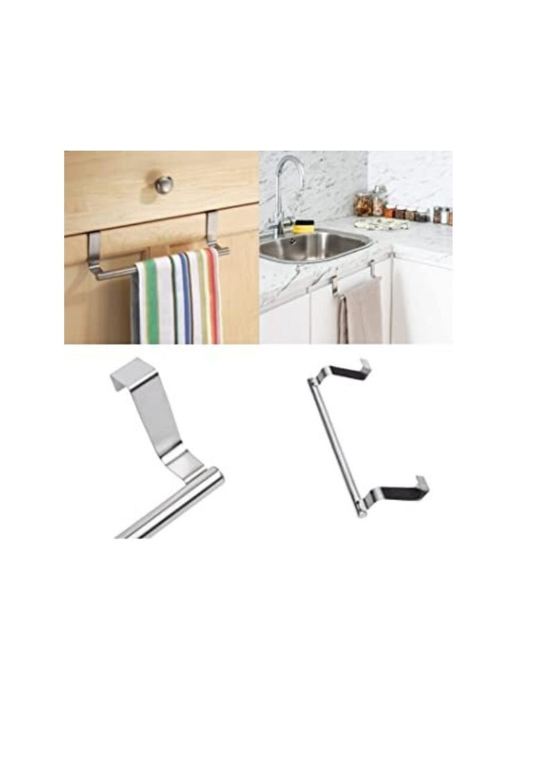 DIRECT 2 U Kitchen Cabinet Towel Bar Holder, Fits on Cupboards Over Cabinet Door, Towel and Wash Cloth Hanging Storage Accessories, Strong Modern Design Stainless Steel - Image 1
