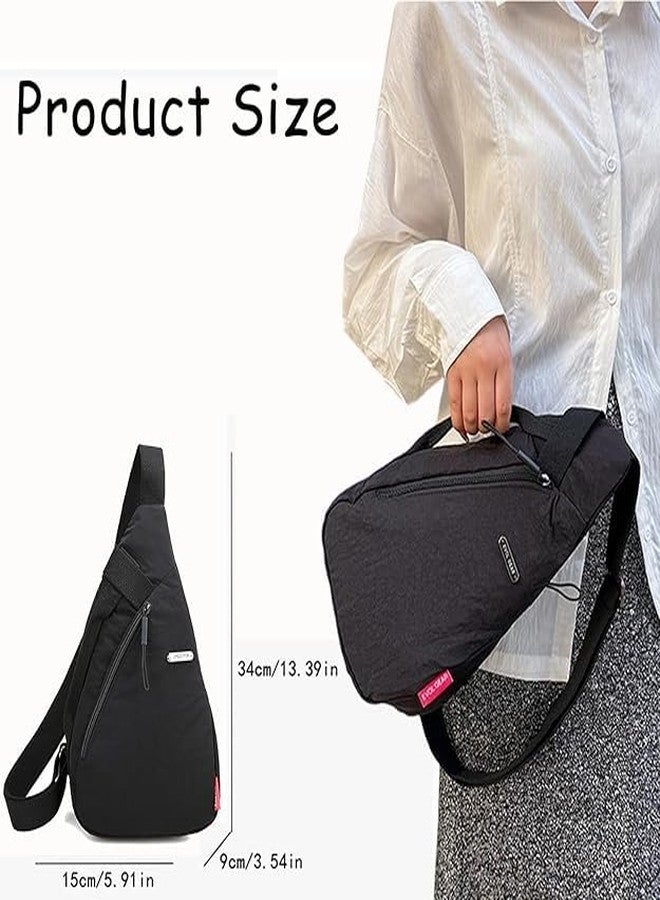 TRIVYOM 1Pcs Chest Bag for Women and Men | Soft Nylon Sling Crossbody Shoulder Bag with Multiple Zipper Pockets, Front Wear Design | Ideal for Travel, Work, College and Daily Carry - Multi - Image 2