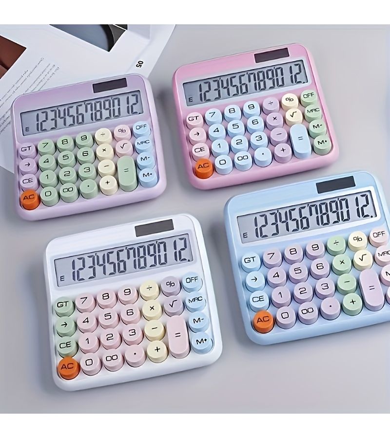 White Solar Calculator for Stylish Office Use - Image 1