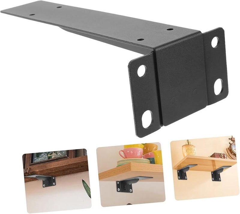 Heavy Duty Floating Wall Shelf Brackets Black Metal Mounting Hardware - Image 3