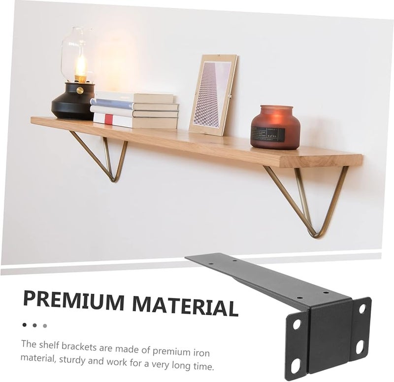 Heavy Duty Floating Wall Shelf Brackets Black Metal Mounting Hardware - Image 4