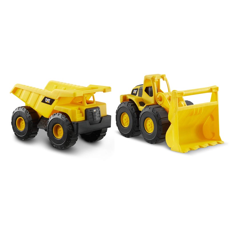 CAT Construction Toys, 2 Pack 10" Construction Fleet Toy Trucks with Articulated Parts, Fun and Durable for Indoor/Outdoor Use, Ages 2+ - Image 1