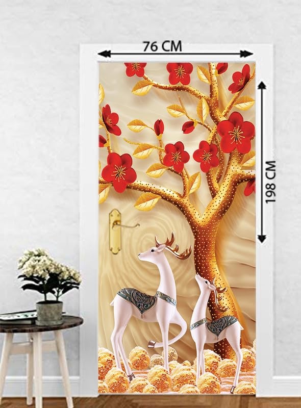 DECOR PRODUCTION Door Wallpaper | Strong PVC Material Decorative Sticker | Wallpaper for Home Doors/Almirah, Home Decor Items etc (Self Adhesive Door Deca, 30x76 Inch)_13 - Image 5