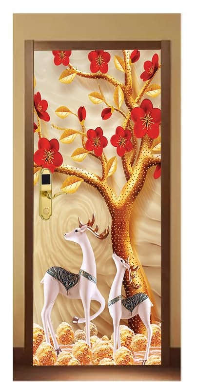 DECOR PRODUCTION Door Wallpaper | Strong PVC Material Decorative Sticker | Wallpaper for Home Doors/Almirah, Home Decor Items etc (Self Adhesive Door Deca, 30x76 Inch)_13 - Image 1