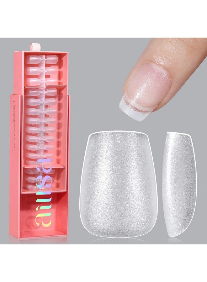 AILLSA Extra Short Coffin Nail Tips 450Pcs Soft Gel Full Cover Nail Tips Matte Prefiled Press On Fake Nail Tips 15 Sizes Preshaped False Gelly Nail Tips - Image 1