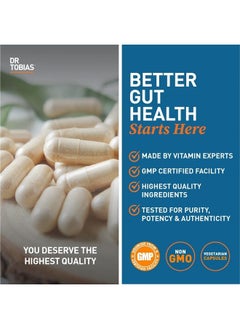 Dr. Tobias Deep Immune Probiotics & Prebiotics, 4.4 Billion CFU Probiotics for Women & Men, Supports Digestive Health, Gut Immune Function, Nutrient Absorption, 60 Capsules, 30 Servings  - Image 5