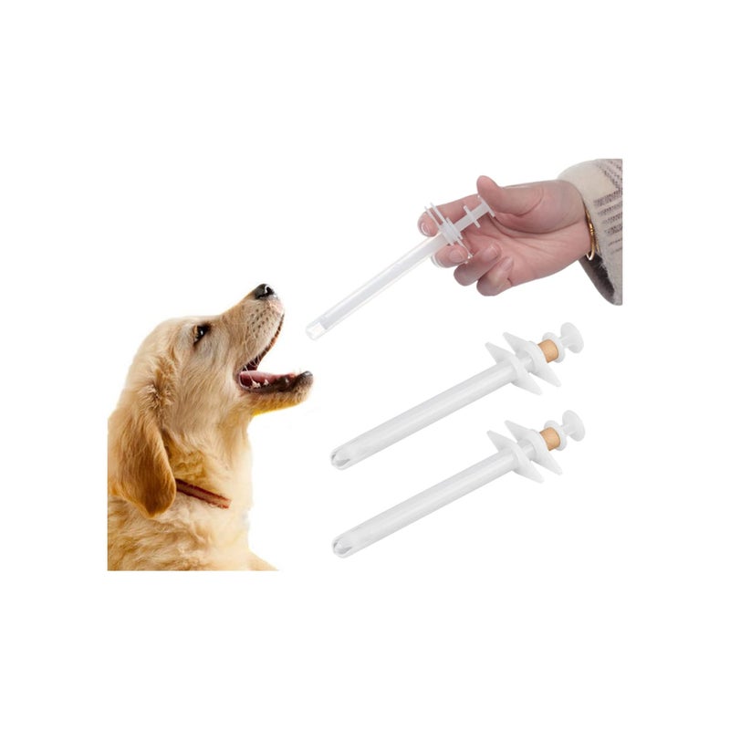 SOLARAE Pet Piller 2 Pieces Plastic Pet Pill Poppers Handy Durable Pet Pill Dispenser Medical Tablets Feeding Tool for Dogs and Large Cats - Image 1
