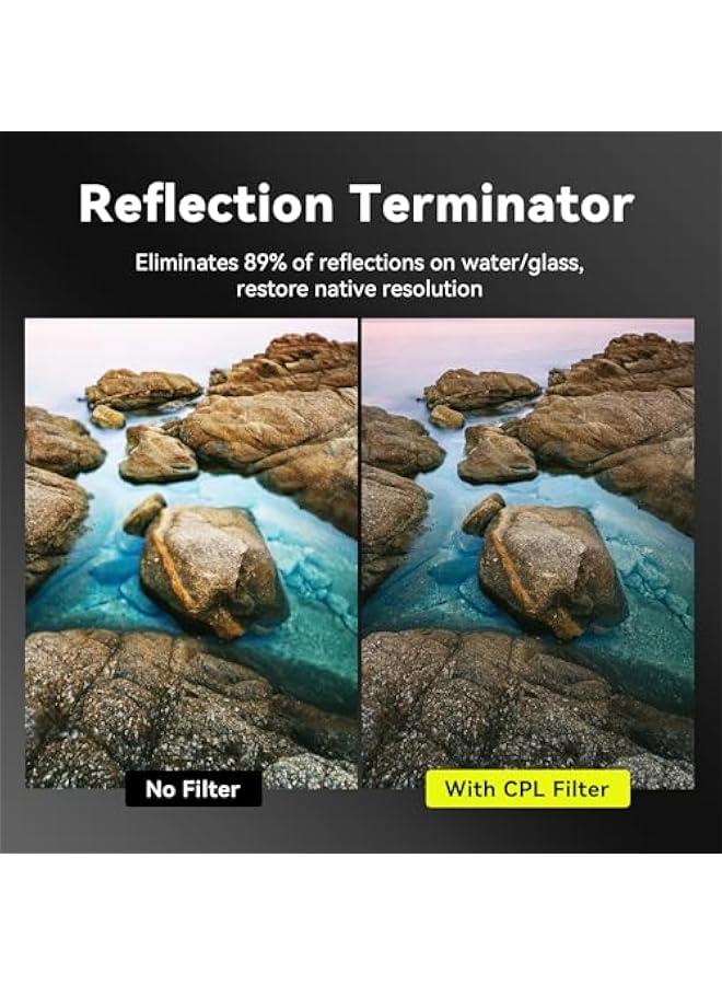 Arabest 58mm Clip-on CPL Phone Camera Lens Filter Kit, Ultra‑Thin Nano‑Coated Glass for iPhone 16/15/14, Samsung Galaxy, Google Pixel & All Smartphones, Anti‑Reflective, Vivid Colors - Image 4