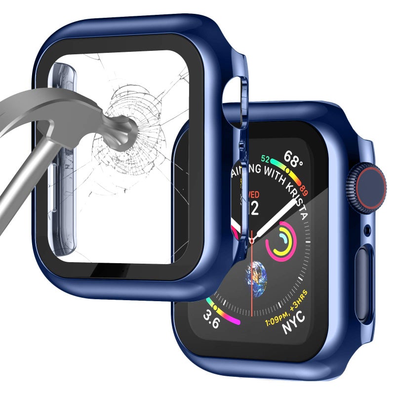 Adepoy Case Compatible with Apple Watch 38MM Series 3/2/1/ with Built-in Tempered Glass Screen Protector, All-Around Ultra-Thin Bumper Full Cover Hard PC Protective Case for iWatch - Image 1