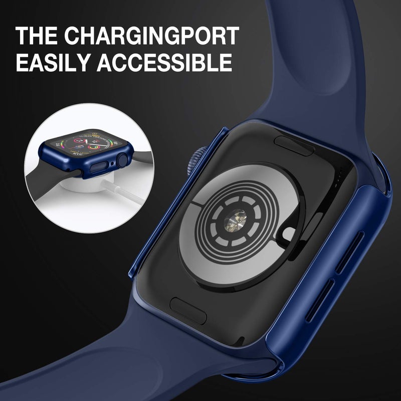 Adepoy Case Compatible with Apple Watch 38MM Series 3/2/1/ with Built-in Tempered Glass Screen Protector, All-Around Ultra-Thin Bumper Full Cover Hard PC Protective Case for iWatch - Image 3