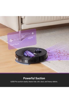 EUREKA EUREKA Robot Vacuum Cleaner and Mop with 8000Pa Suction, 5th-Gen LDS, Multi-Floor Mapping, 180 min Runtime, 3 in 1 Robotic Vacuum Cleaner for Pet Hair, Carpet, Hard Floors, Work with App/Alexa, NER710  - Image 3