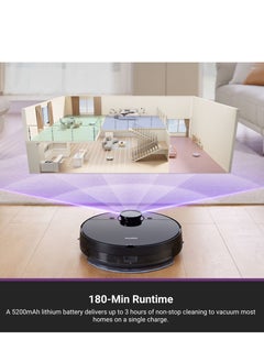 EUREKA EUREKA Robot Vacuum Cleaner and Mop with 8000Pa Suction, 5th-Gen LDS, Multi-Floor Mapping, 180 min Runtime, 3 in 1 Robotic Vacuum Cleaner for Pet Hair, Carpet, Hard Floors, Work with App/Alexa, NER710  - Image 4