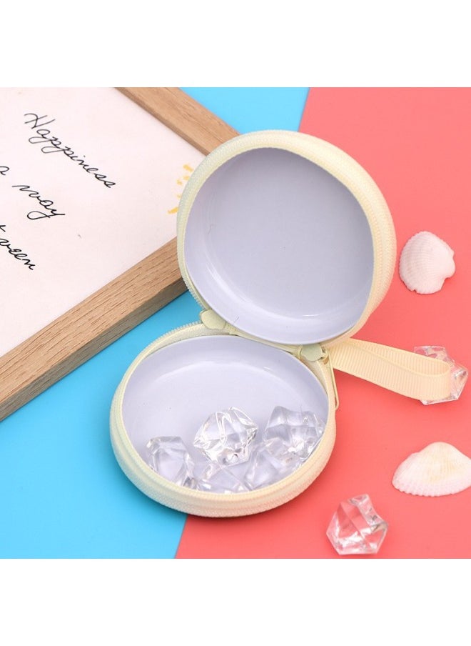 Generic - Tinplate Coin Purse Mini Zipper Headset Storage Bag Exquisite Coin Key Bag Storage Box Wholesale-Color:Round Spring Mix - Image 1