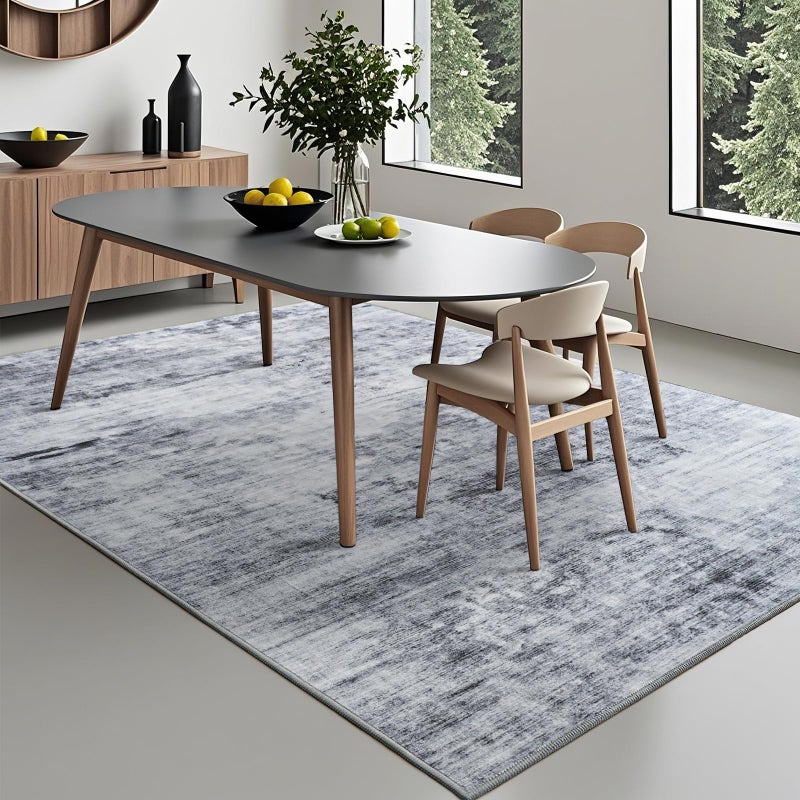 Toneed Abstract Area Rug Modern Washable Rug Soft Non Slip Rug Low Pile for Bedroom Living Room Dining Room Grey 4x6 Feet - Image 2