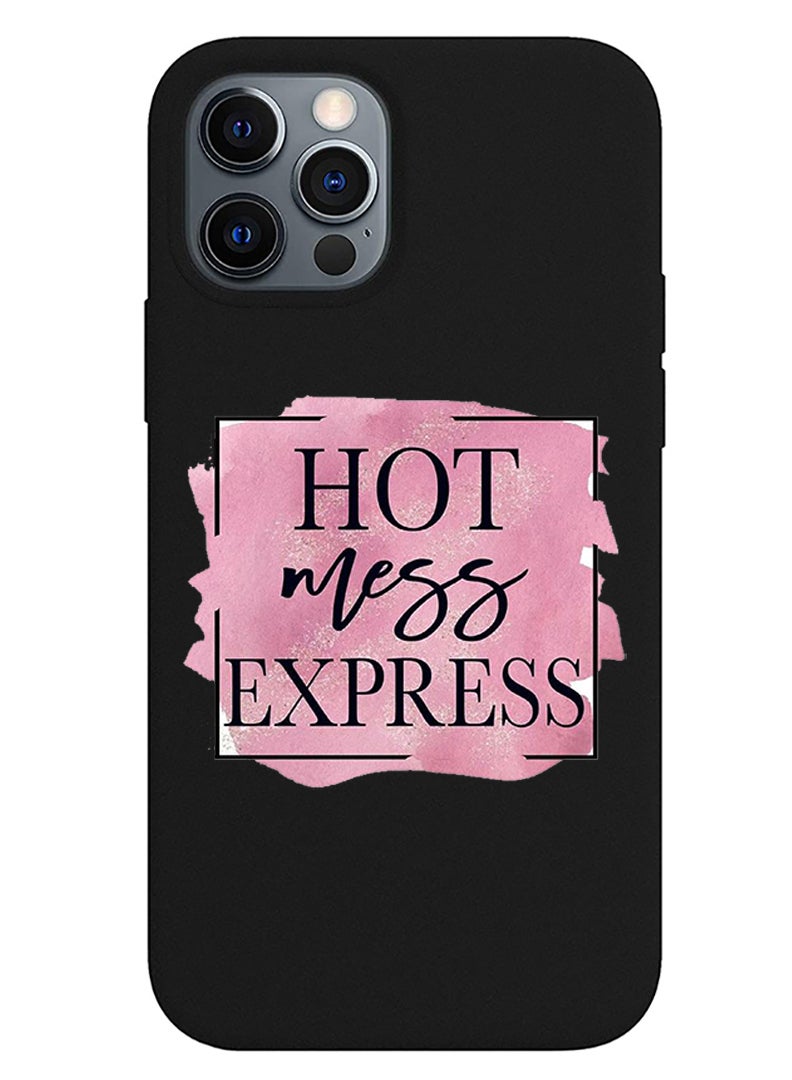 Theodor Protective Slim Fit Case Liquid Silicone Cover with Full Body Protection Anti-Scratch Shockproof Case For iPhone 12 Pro Black  - FORZA290 Catch a wave copy - Image 1