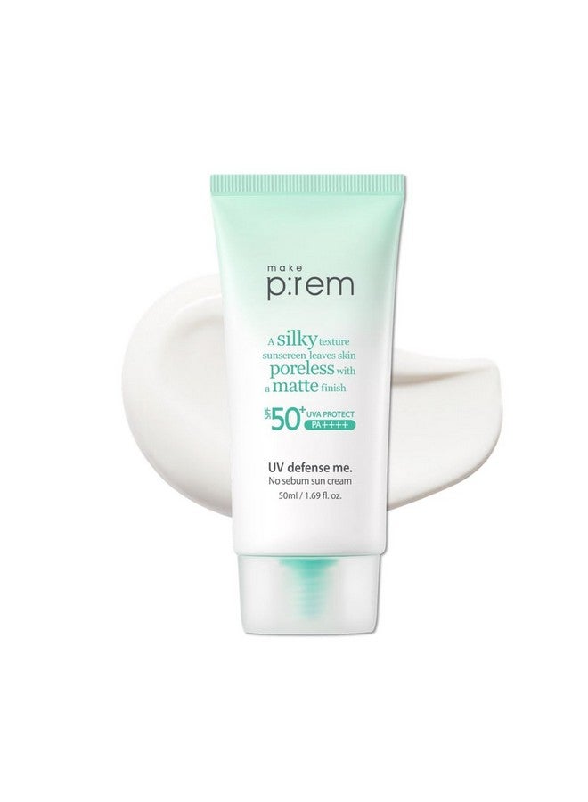 MAKEP:REM MAKE P:REM UV Defence me. No Sebum Sunscreen, SPF 50+ PA++++ Reef-Safe Silky Texture Sunscreen with Poreless and Matte Finish, UVA/UVB Protection, Korean Sunscreen, 1.69 fl oz, 50ml - Image 1