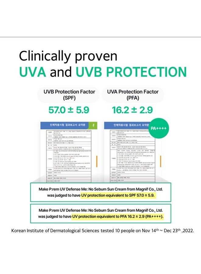 MAKEP:REM MAKE P:REM UV Defence me. No Sebum Sunscreen, SPF 50+ PA++++ Reef-Safe Silky Texture Sunscreen with Poreless and Matte Finish, UVA/UVB Protection, Korean Sunscreen, 1.69 fl oz, 50ml - Image 4
