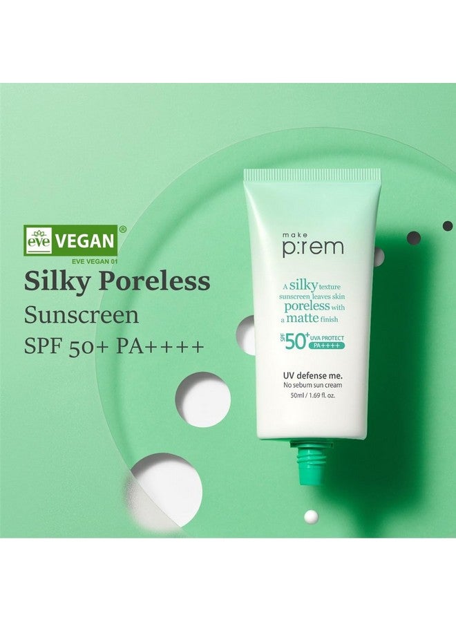 MAKEP:REM MAKE P:REM UV Defence me. No Sebum Sunscreen, SPF 50+ PA++++ Reef-Safe Silky Texture Sunscreen with Poreless and Matte Finish, UVA/UVB Protection, Korean Sunscreen, 1.69 fl oz, 50ml - Image 2