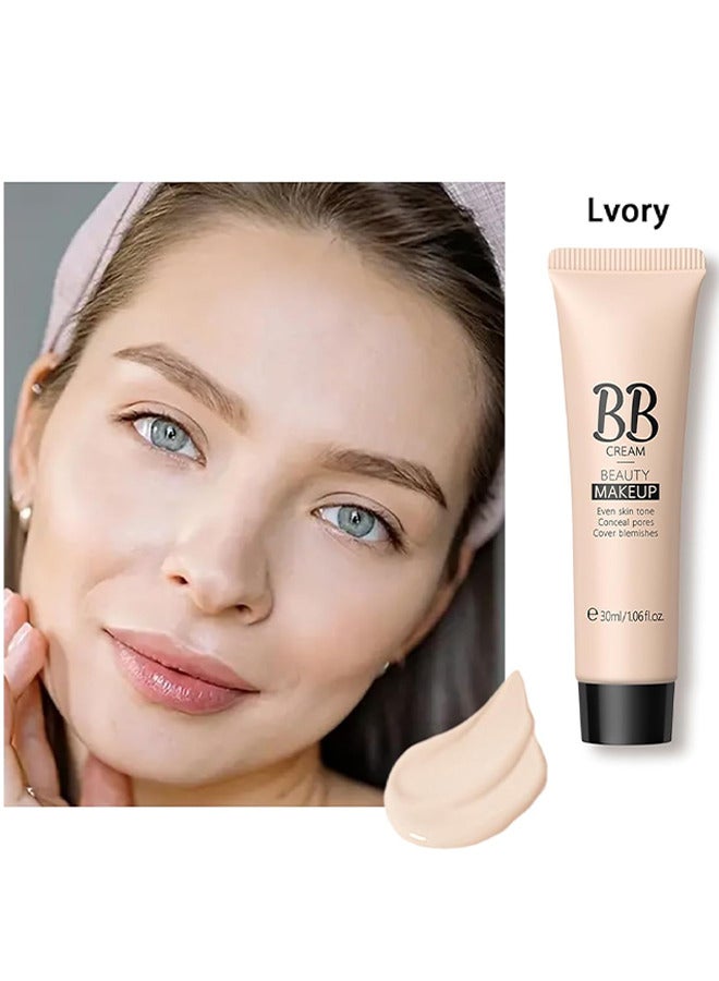 Laikou Hydrating BB Cream, Classic Perfecting All-In-1 BB Cream, Full-Coverage Foundation And Concealer, Color Correcting Cream, Naturally Brighten Skin Tone, Evens Skin Tone, lvory - Image 2