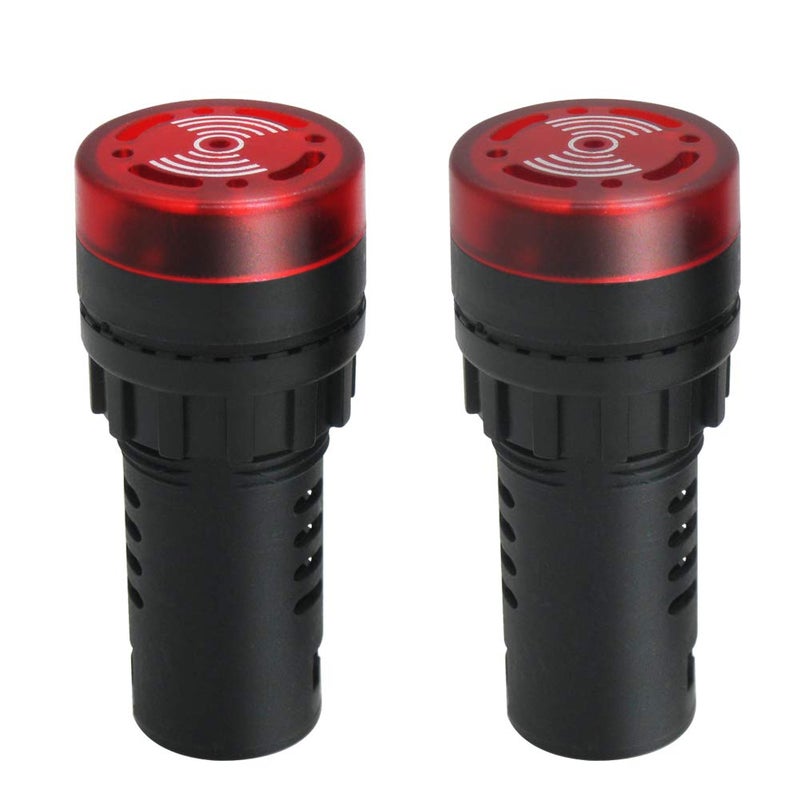 mxuteuk 2 قطع 22 مم جرس إنذار فلاش LED أحمر إشارة ضوء مؤشر AC/DC 24V AD16-22SM-RR24V - Image 2