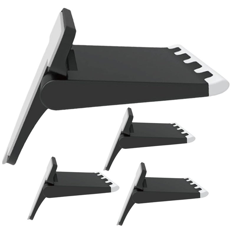 Foldable Laptop Stand Adjustable Height Portable Black 4 Pieces with Airflow Cooling - Image 2