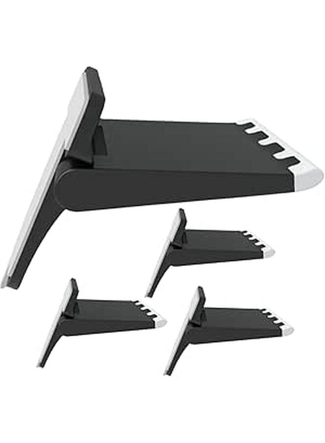 Foldable Laptop Stand Adjustable Height Portable Black 4 Pieces with Airflow Cooling - Image 1
