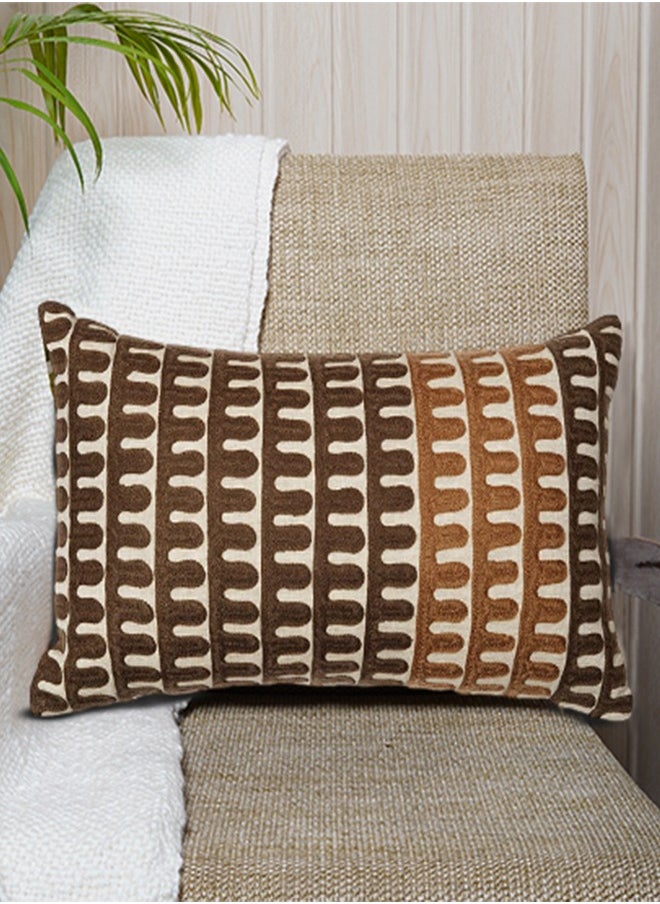 Dash And Twine - Chic Retro Vibes Pattern Embroidered Decorative Pillow with Beauty And The Beasts Collection - Image 1