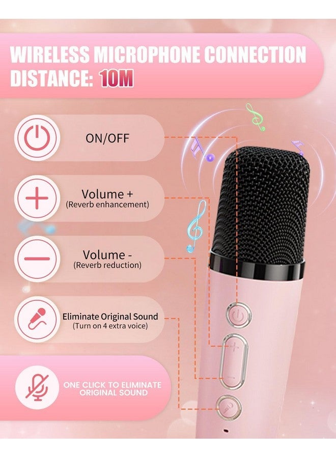 Magicwand® K12【Pack of 2 Speakers USB-C-Charging 1 Mic】 Kids Karaoke Microphone Wireless Bluetooth Speaker with RGB LED Lighting for Kids【Blue & Pink】 - Image 5