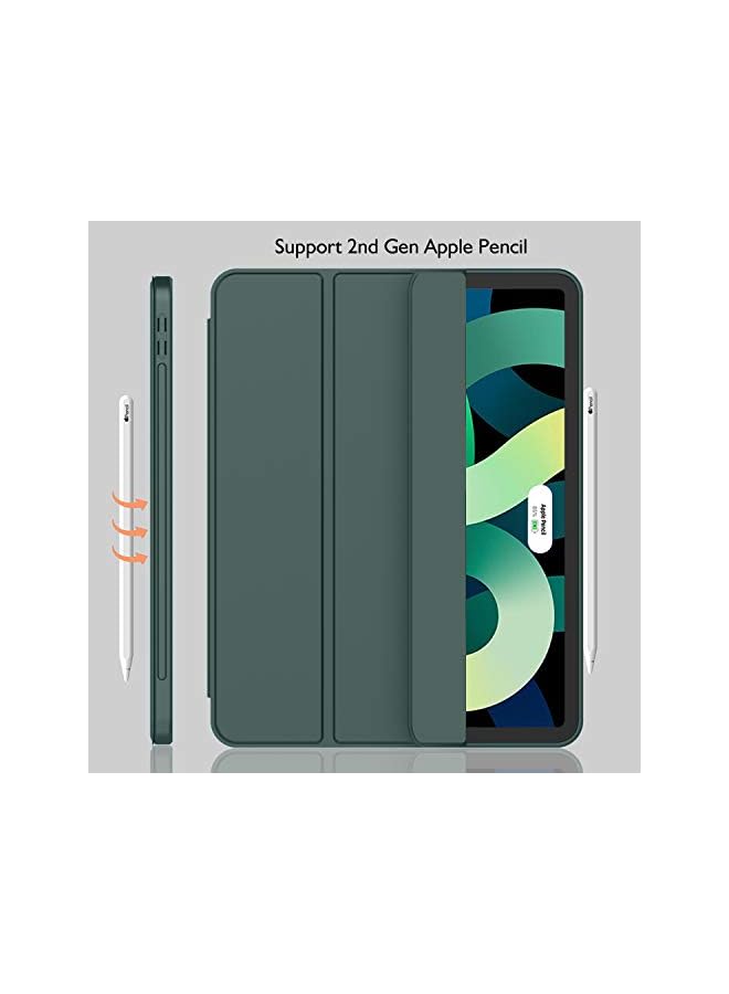 DUSALA iPad Air 11 Inch Case M3(2025) / M2 (2024), iPad Air 5th/4th Generation Case 2022/2020 10.9 Inch with Pencil Holder,Trifold Stand Smart Case with Soft TPU Back(Midnight Green) - Image 3