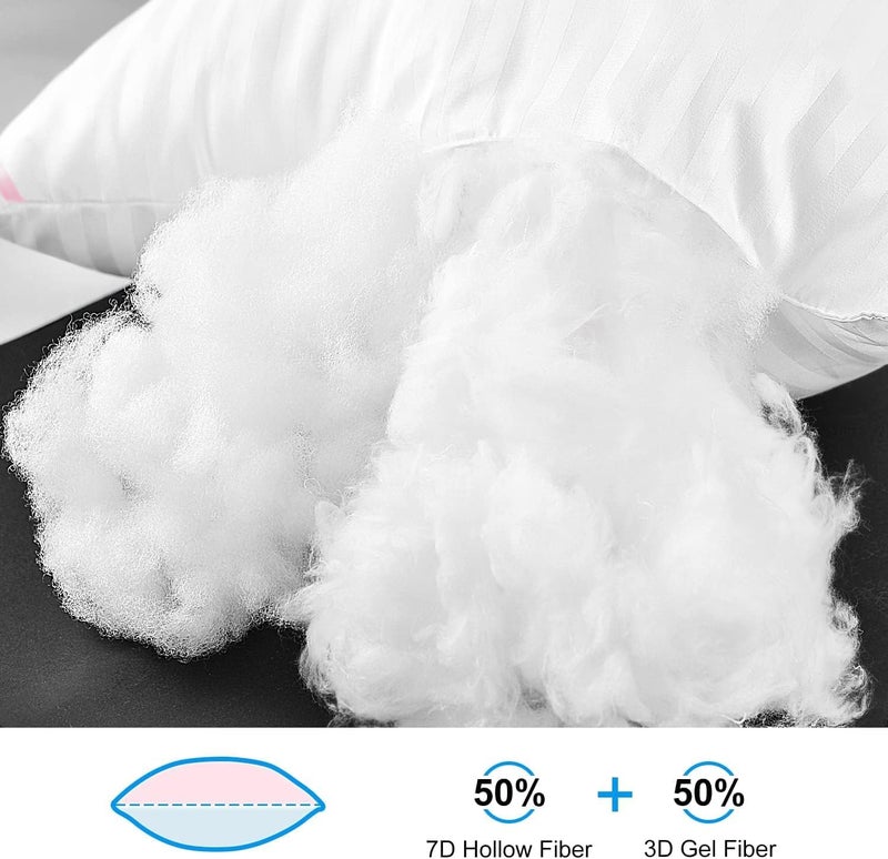 MILLIARD Hotel Collection Bed Pillows for Sleeping 2 Pack Queen Size，Pillows for Side and Back Sleepers,Super Soft Down Alternative Microfiber Filled Pillows,20 x 30 Inches - Image 2