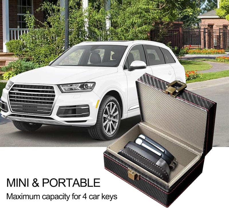 Faraday Box for Car Keys, Key Fob Protector Leather Signal Blocker Box Anti Theft Car Key Box Car Key Signal Blocker RFID Signal Blocker & Anti-Theft Faraday Box - Image 3