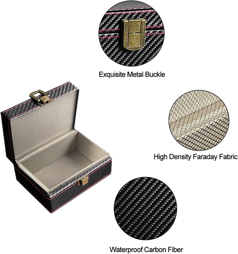 Faraday Box for Car Keys, Key Fob Protector Leather Signal Blocker Box Anti Theft Car Key Box Car Key Signal Blocker RFID Signal Blocker & Anti-Theft Faraday Box - Image 5